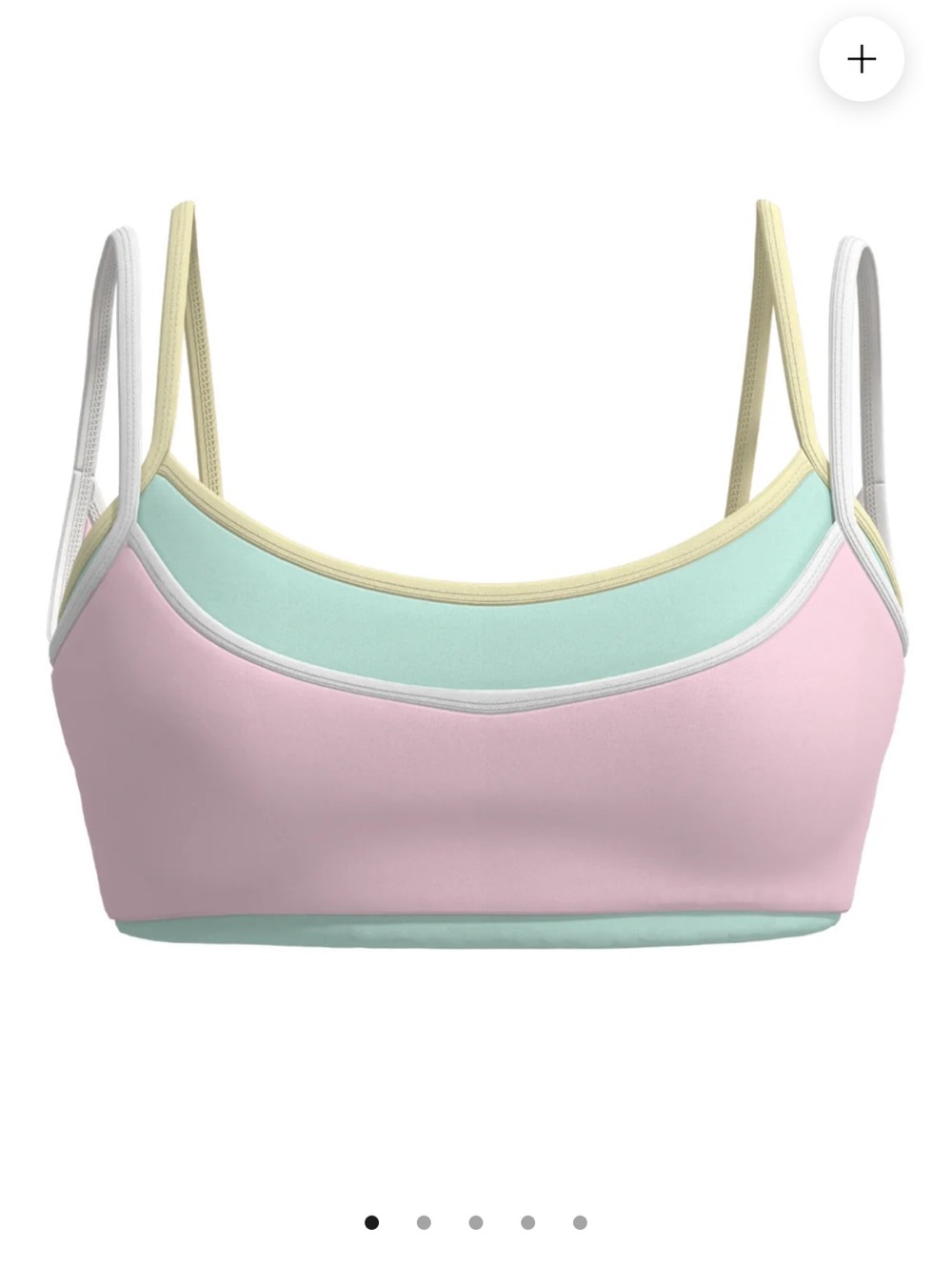 Pastel Colorblock Sports Bra – Pink, Mint & Cream
